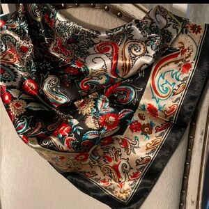 🌵🌵Rowdy Crowd Western Wild Rag Cowgirl Cowboy Rodeo Black Red Turquoise Scarf 🌵🌵